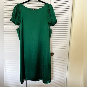 Banana Republic emerald green silk mini dress. Size 14